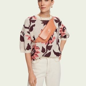 Scotch & Soda Intarsia Short Sleeve Sweater